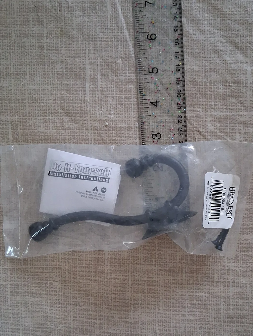 Brainerd Matte Black Dual Hooks 2Pk